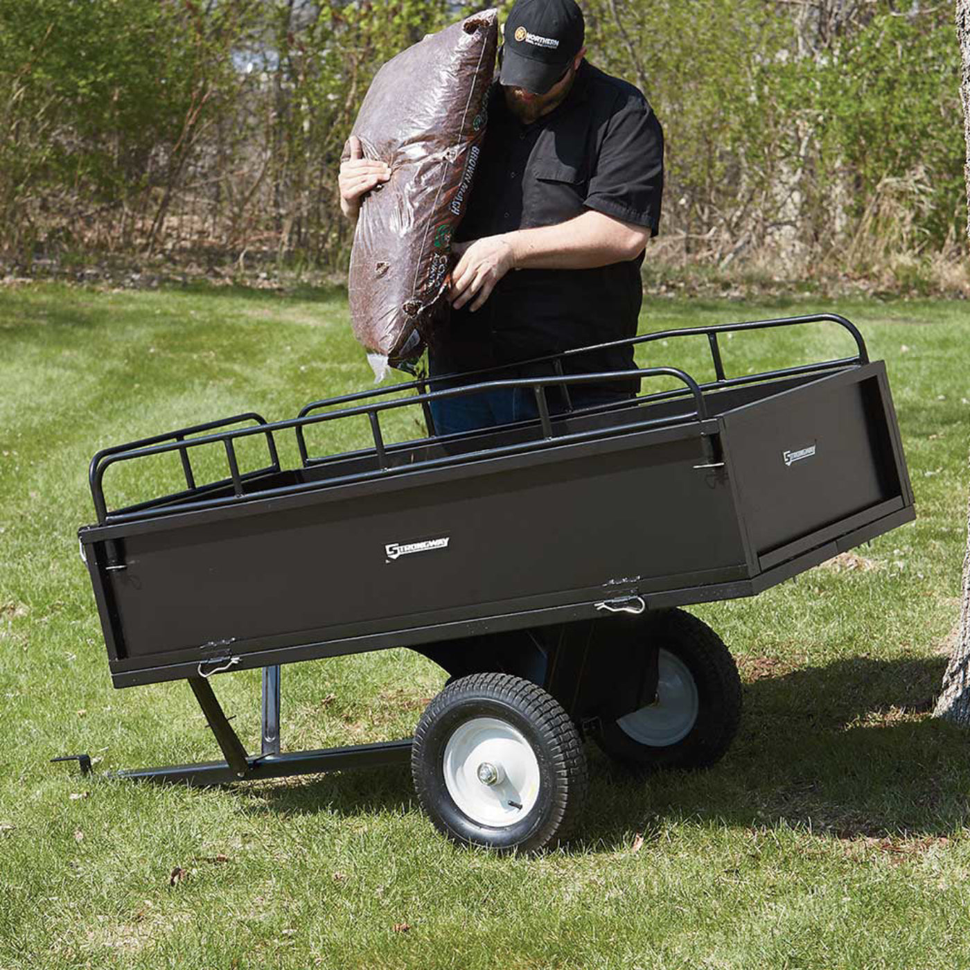 Strongway Steel ATV Trailer - 1,200-Lb. Capacity - 18 Cubic Foot Trailer - 46443.STR