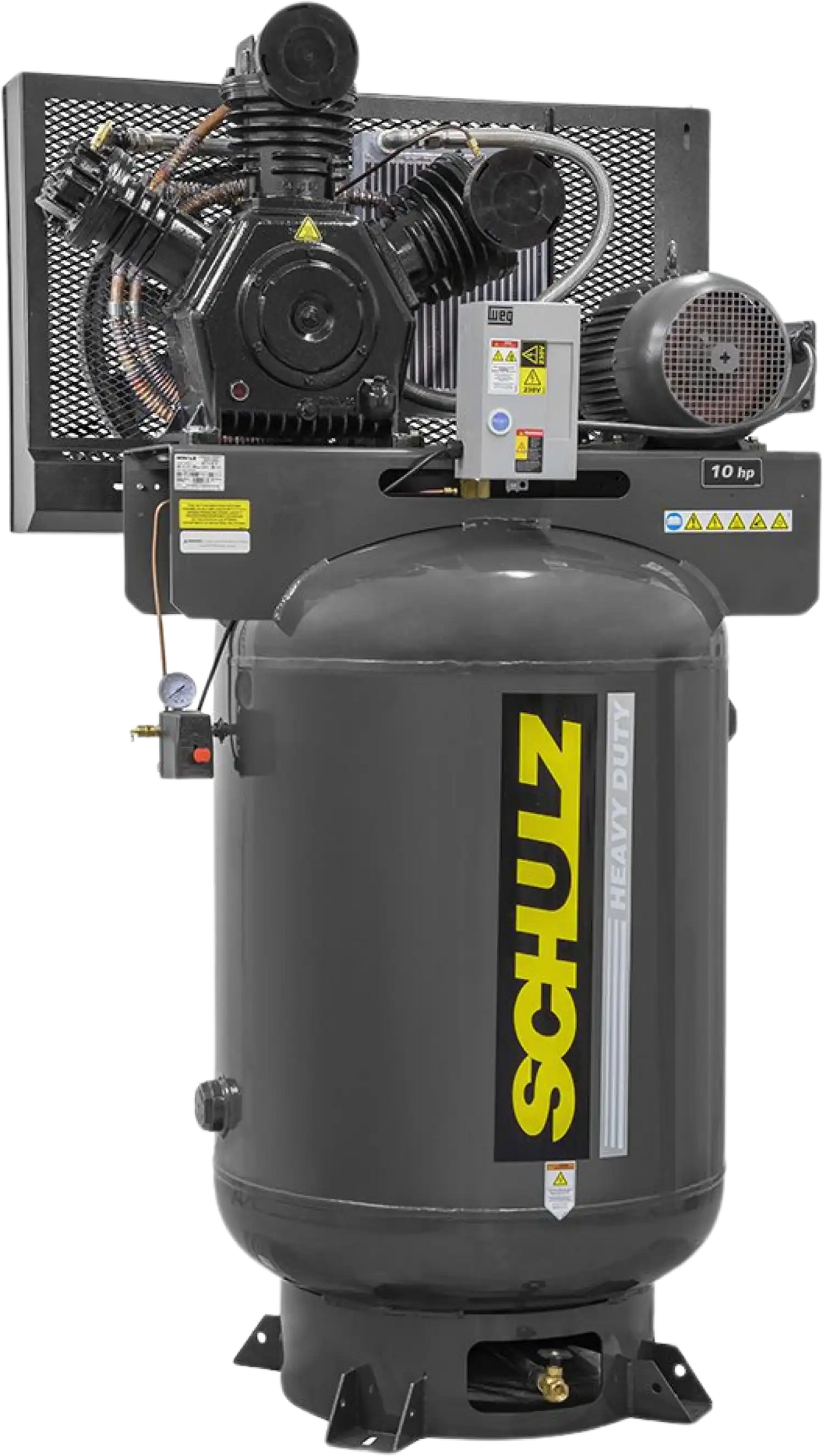 Schulz V-Series Air Compressor 10 HP 120 gal. 2-Stage 208-230V 3-Phase Vertical - 932.9369-0