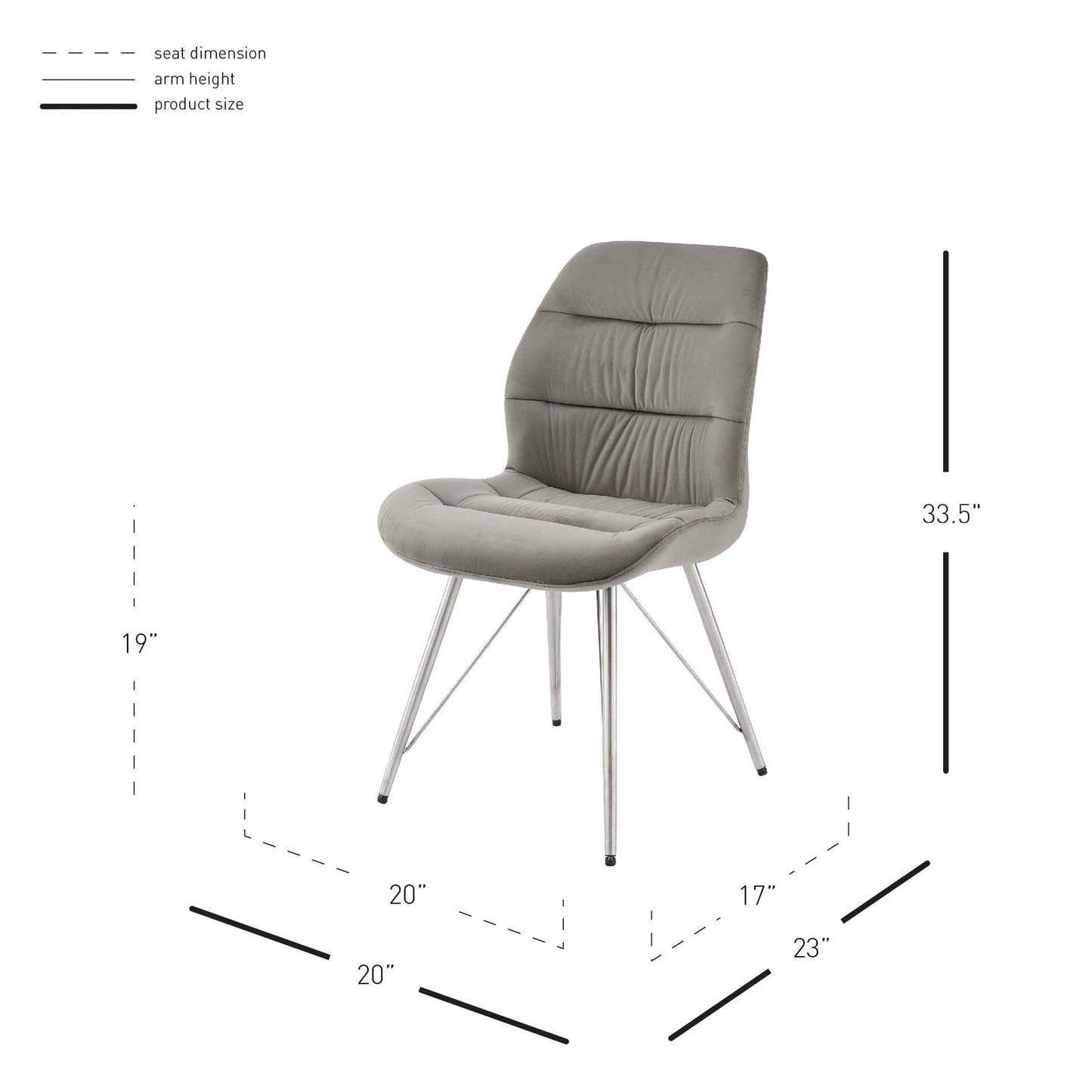 New Pacific Direct Raven Velvet Fabric Dining Side Chair, (Set of 2) 1060018-363 - 1060018-363