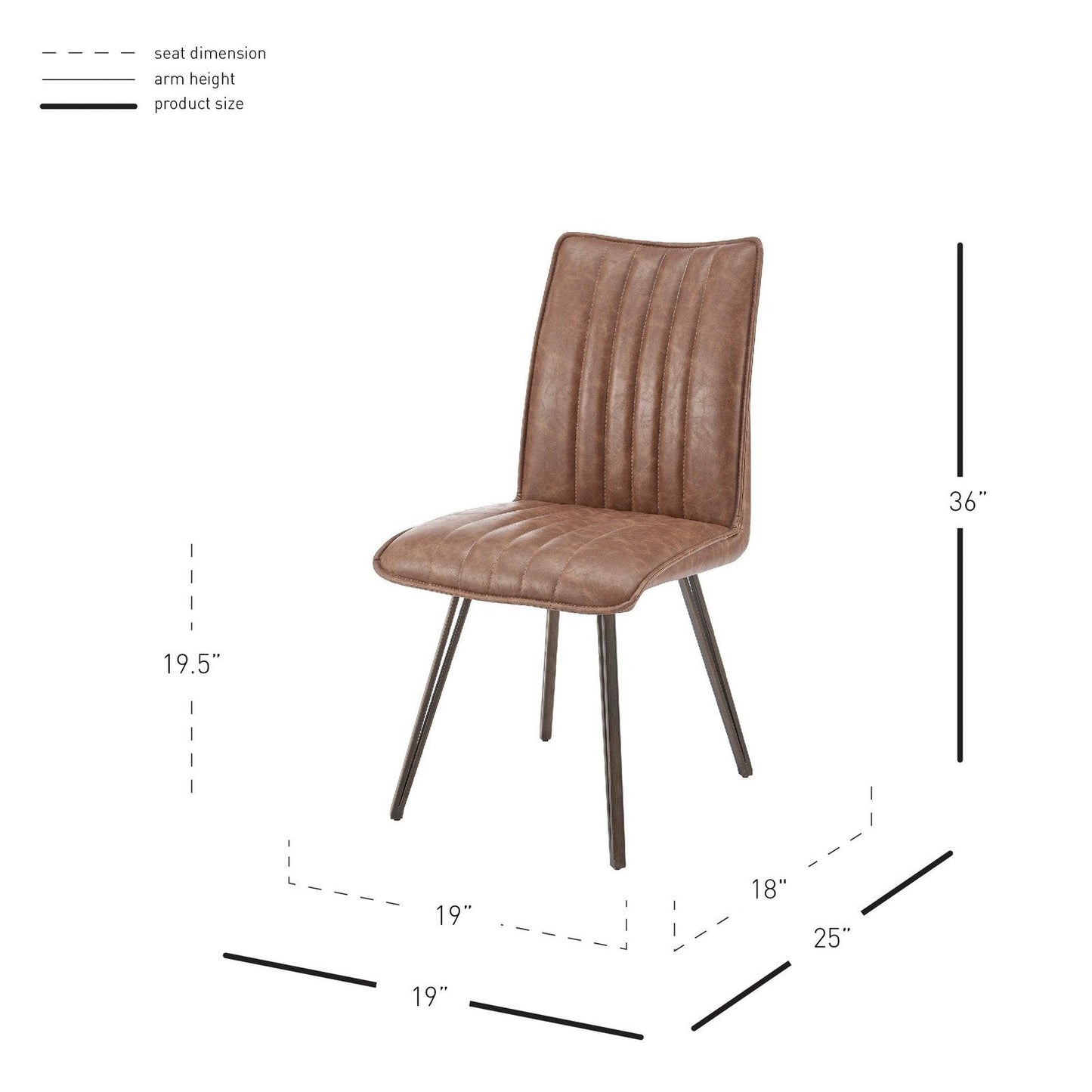 New Pacific Direct Reino PU Dining Side Chair, (Set of 2) - 1060024-215