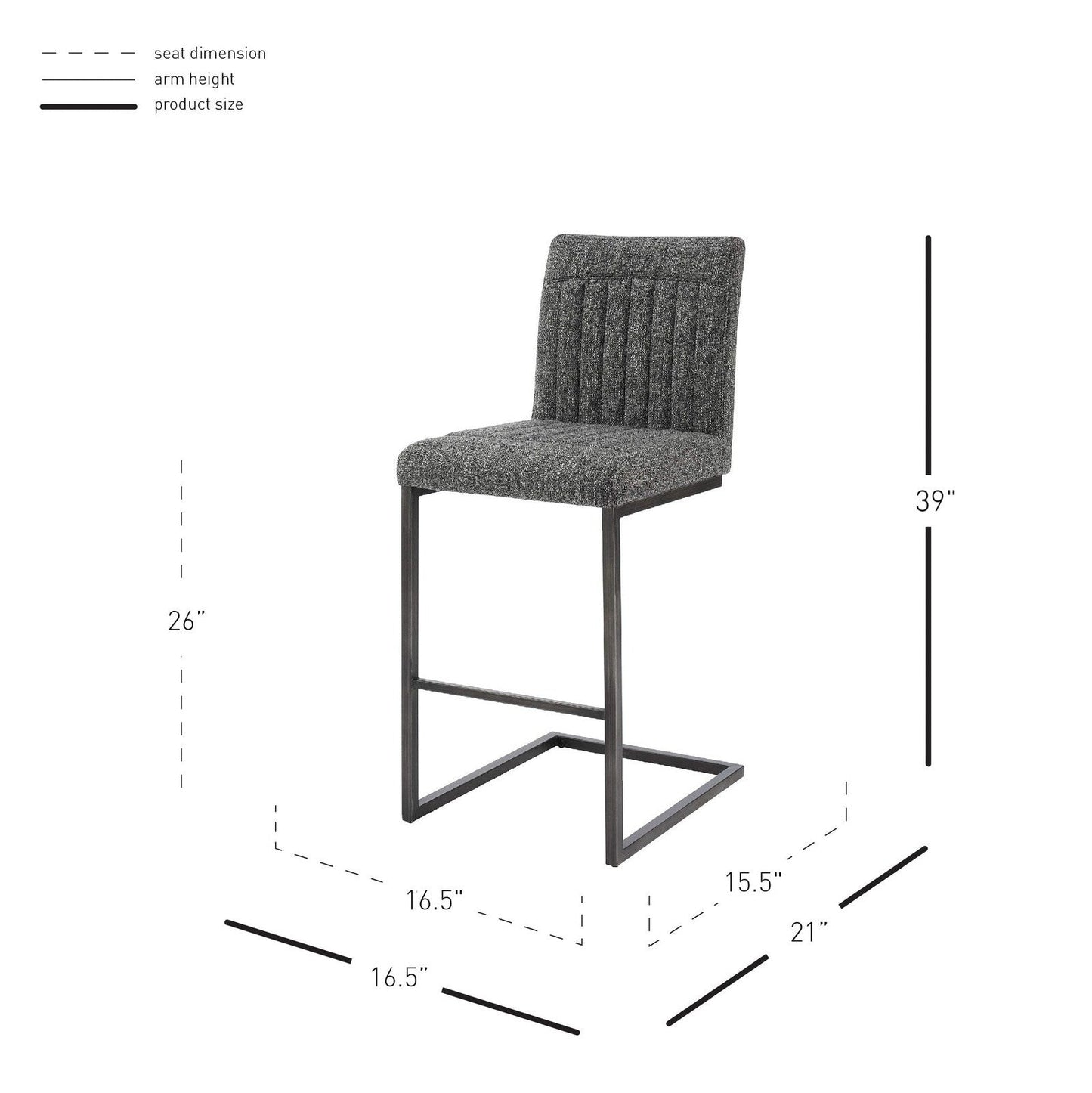 New Pacific Direct Ronan Fabric Counter Stool, (Set of 2) - 1060028-219
