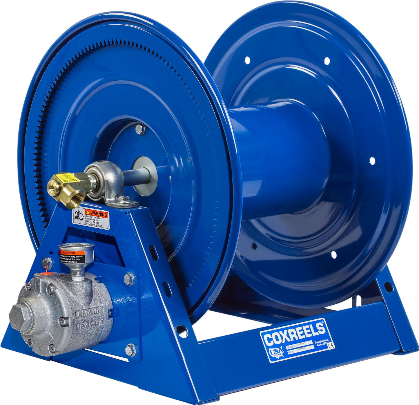 Coxreels Motorized Hose Reel 1/2" x 200' Capacity with Air 4VANE Motor New - 1125-4-200-A