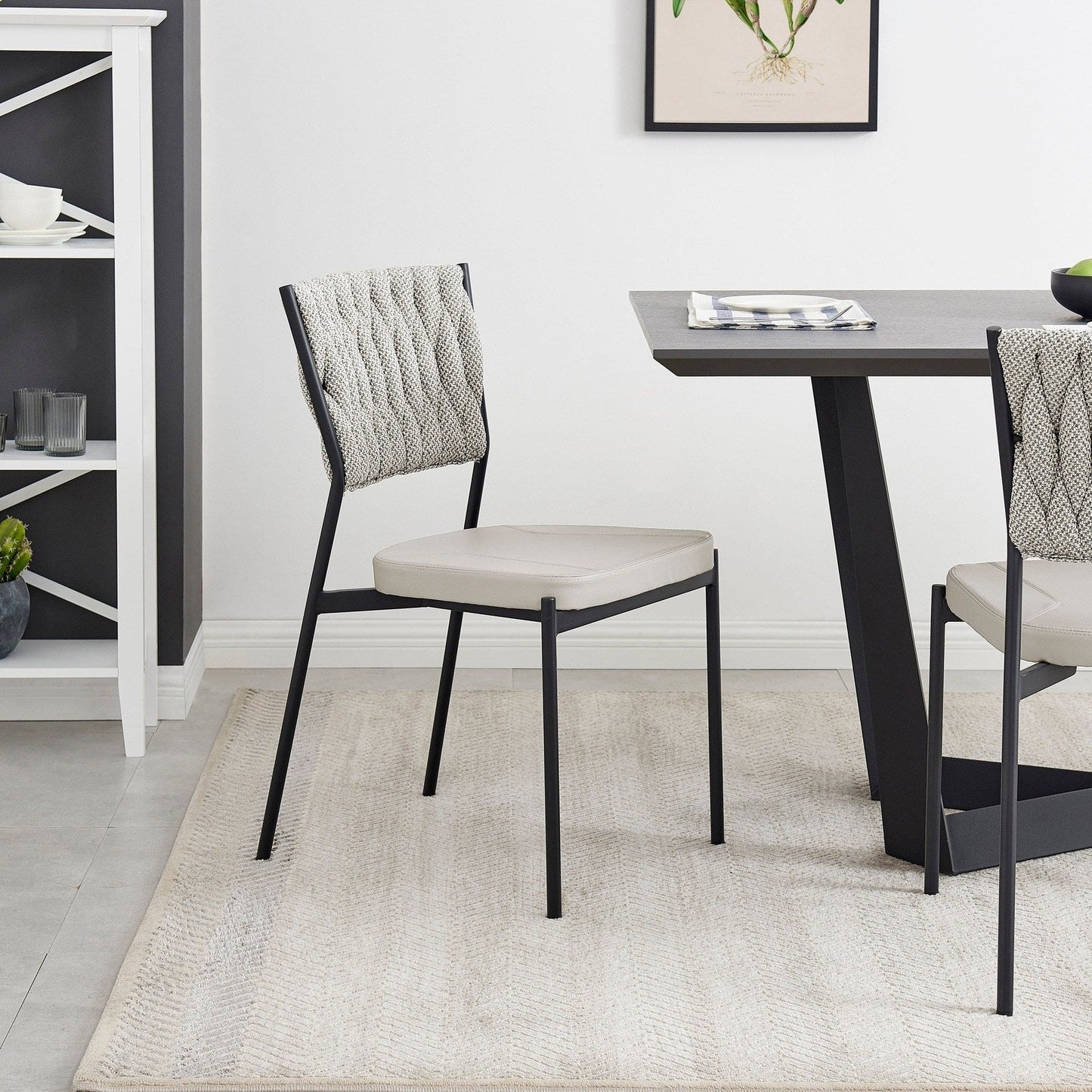 New Pacific Direct Leander Fabric/ PU Dining Chair, (Set of 4) - 1240012-5006