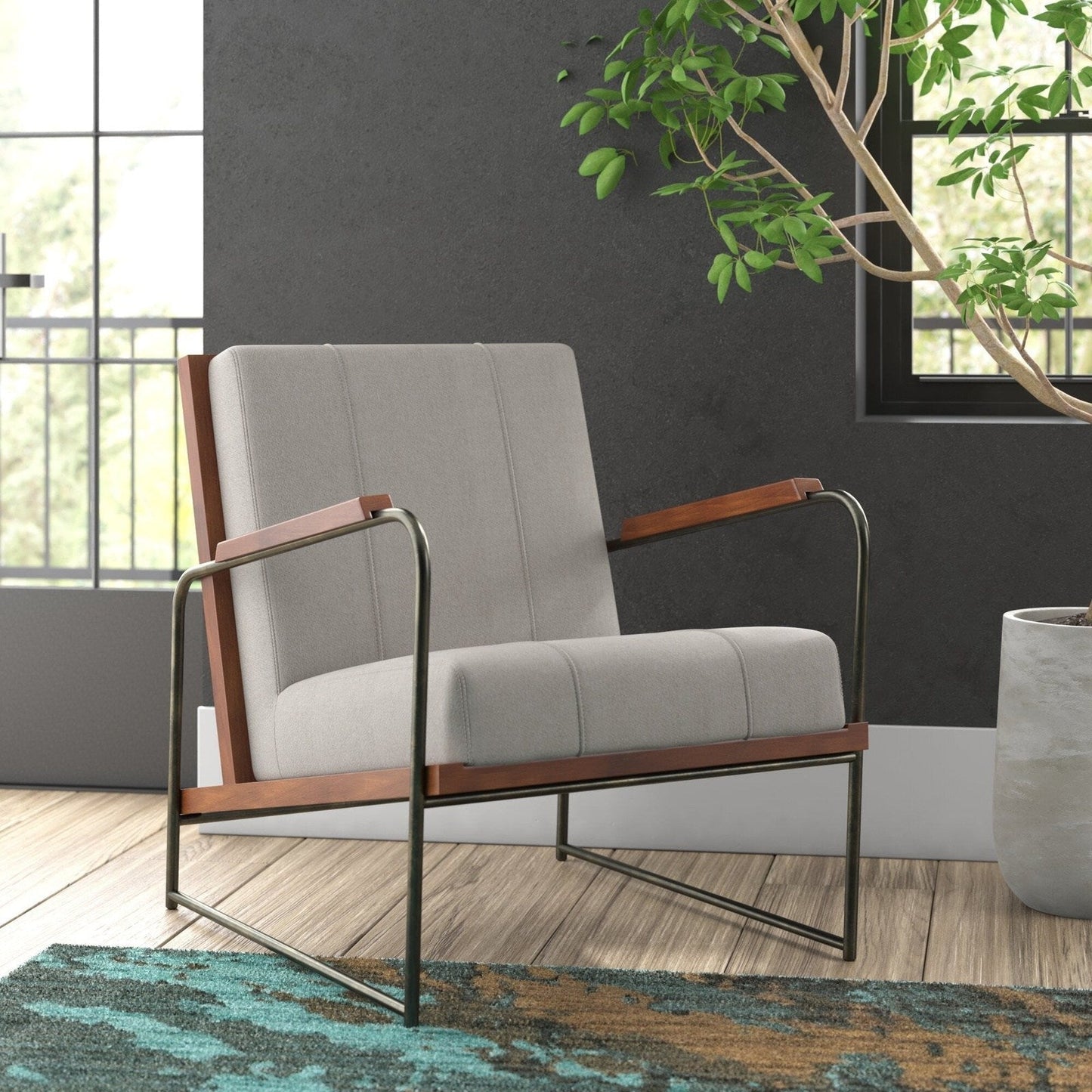 New Pacific Direct Damian Fabric Accent Arm Chair - 1250023-563