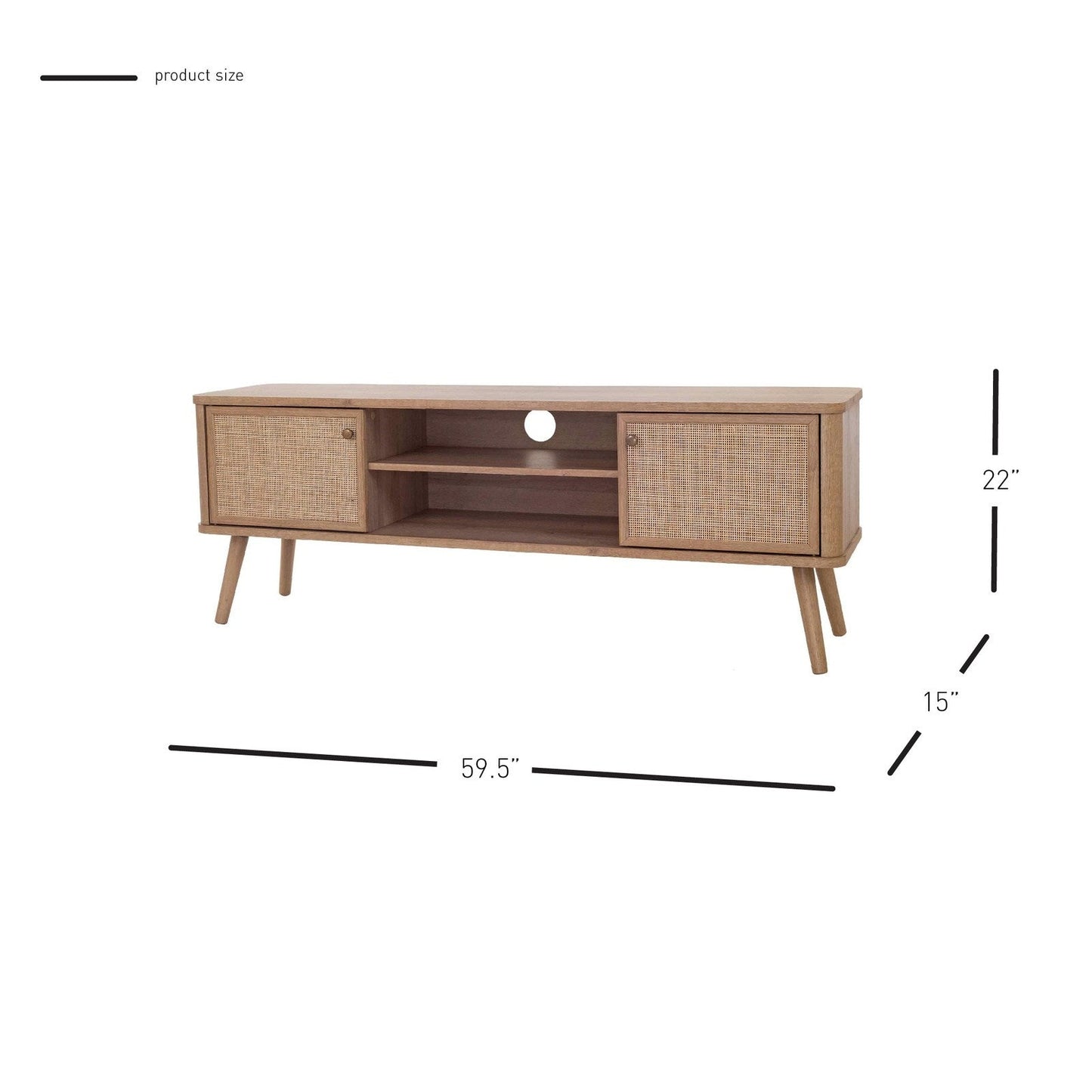 New Pacific Direct Thelma KD 59.5" Rattan TV Stand - 1340015