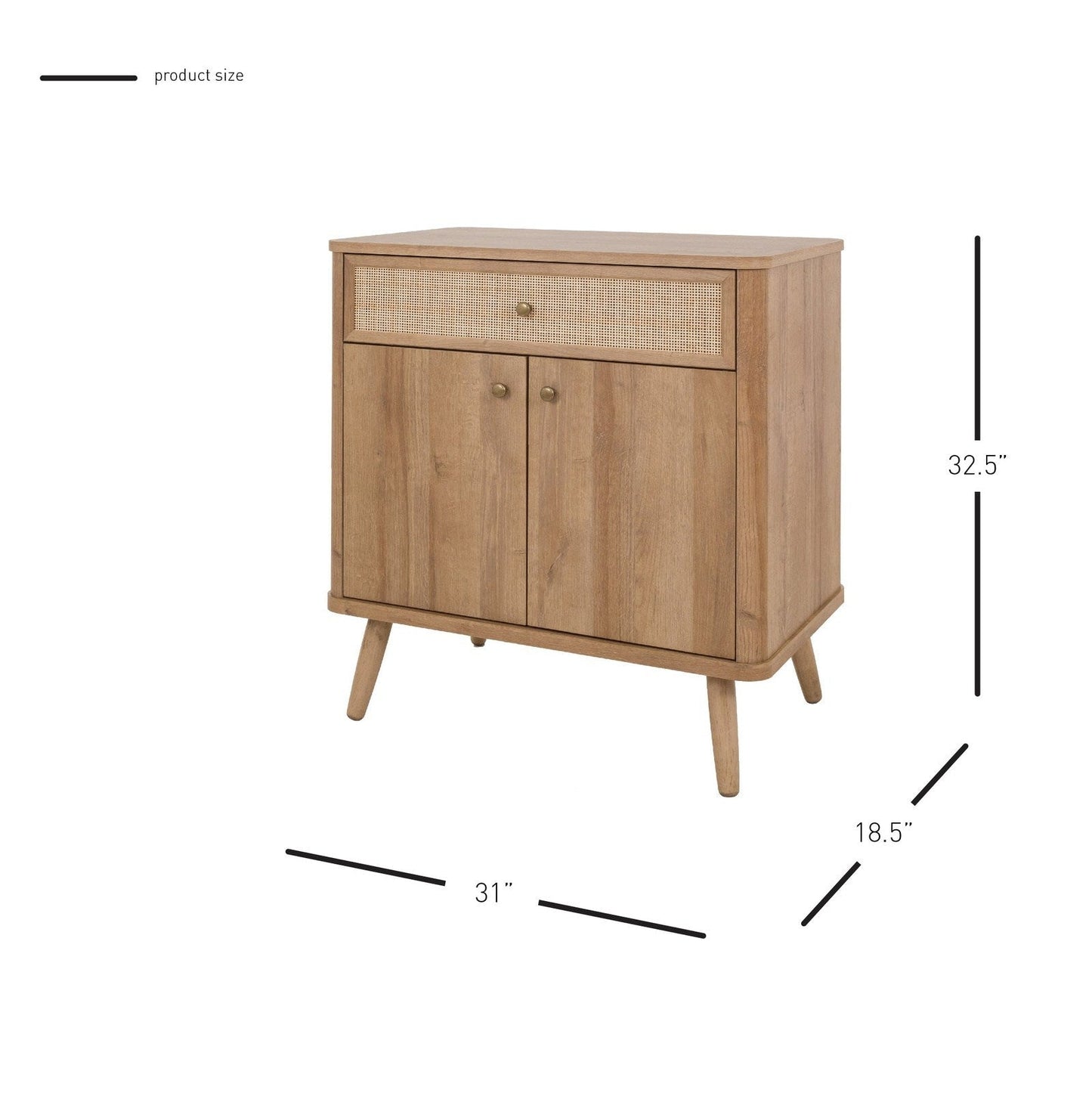 New Pacific Direct Thelma KD Rattan Small Cabinet 1 Drawer + 2 Doors - 1340017