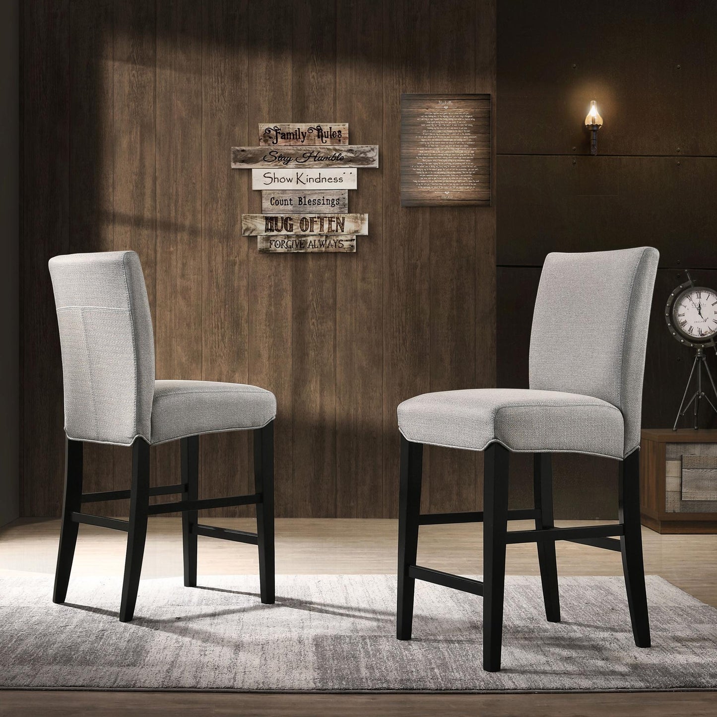 New Pacific Direct Levi Fabric Counter Stool, (Set of 2) - 1390004-557
