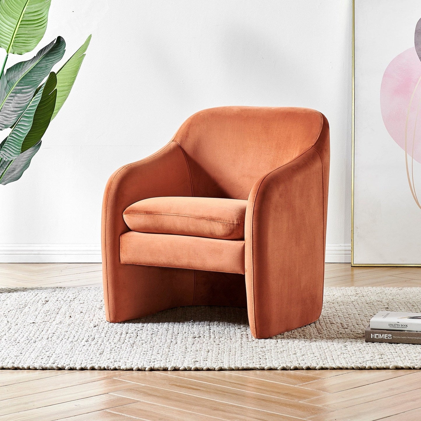 New Pacific Direct Zella Velvet Fabric Accent Arm Chair - 1900175-565