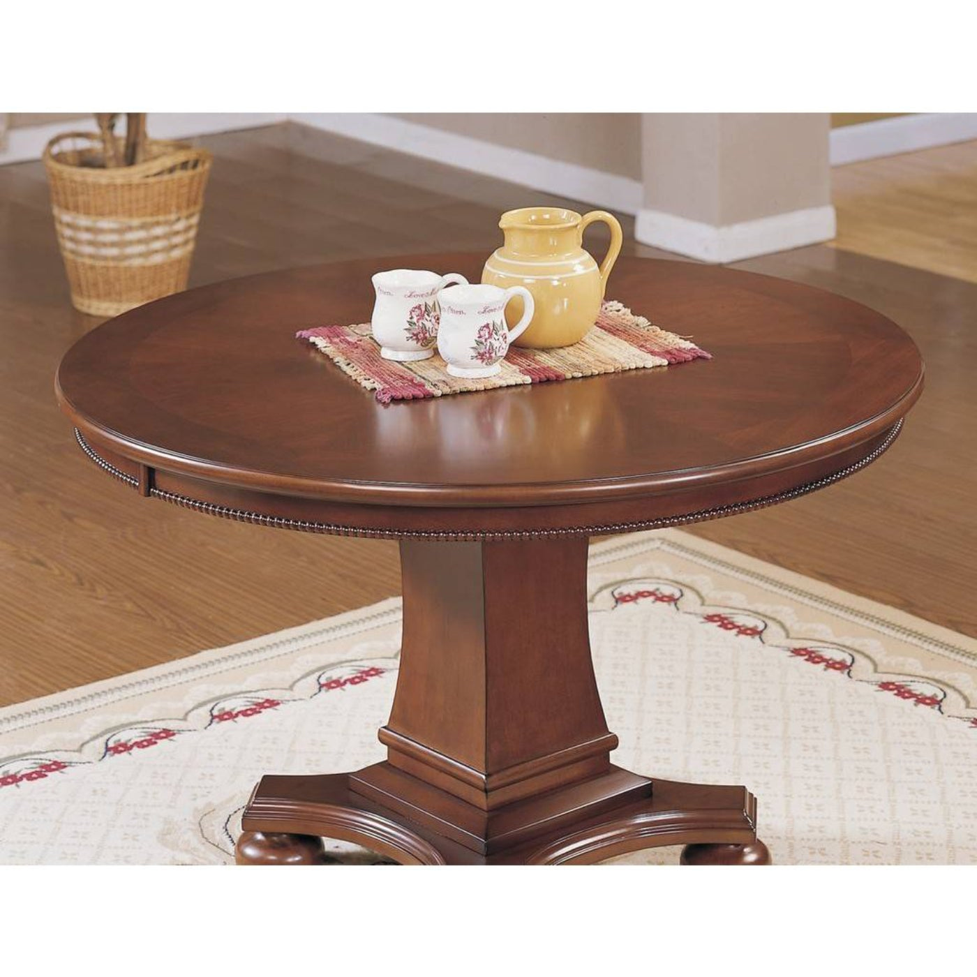 Sunset Trading Bellagio 48" Round Dining and Poker Table | Reversible Game Top | Brown Cherry Wood | Seats 6 - CR-87148-63-TB