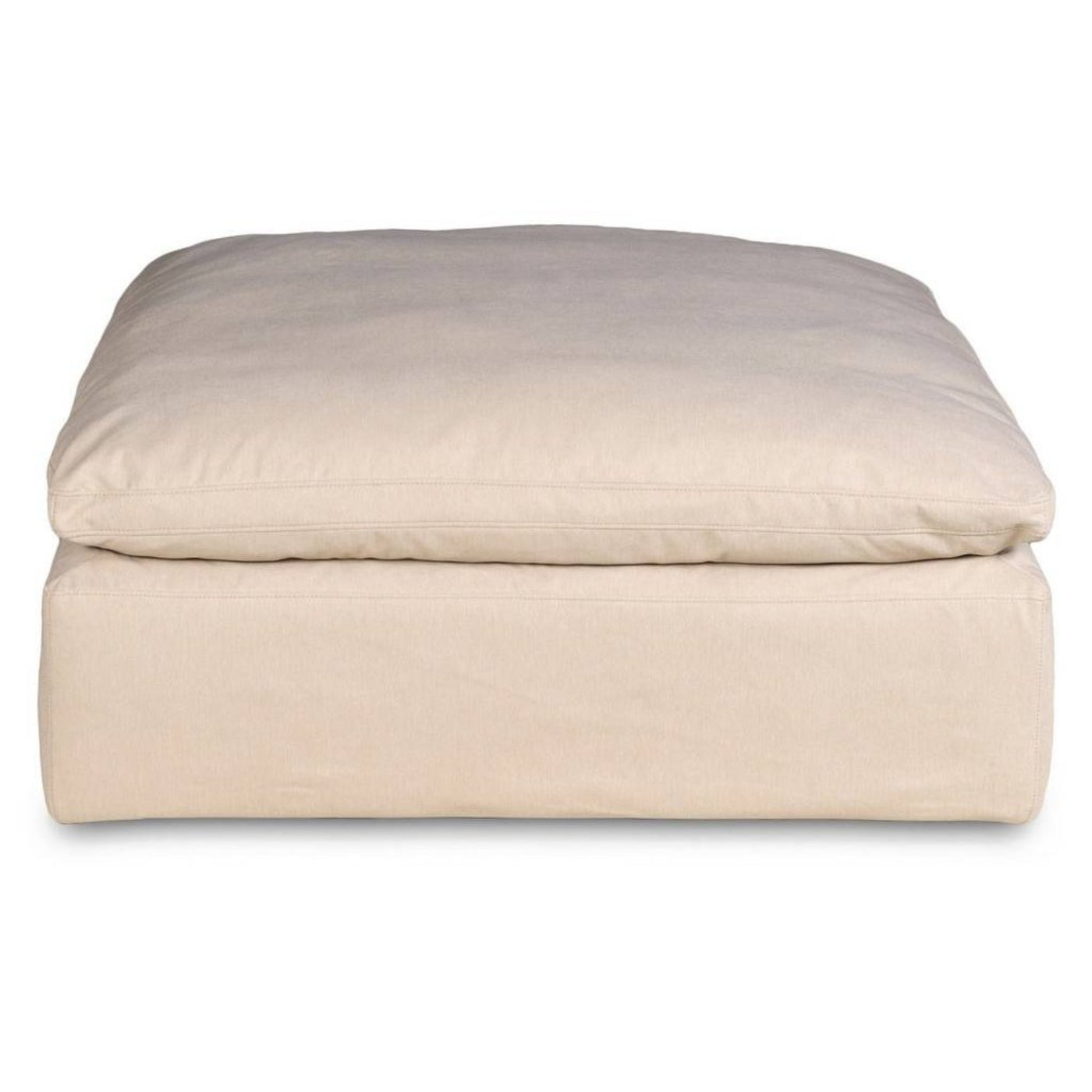 Sunset Trading Cloud Puff Slipcovered 44" Square Sectional Modular Ottoman | Stain Resistant Performance Fabric | Tan - SU-145830-391084