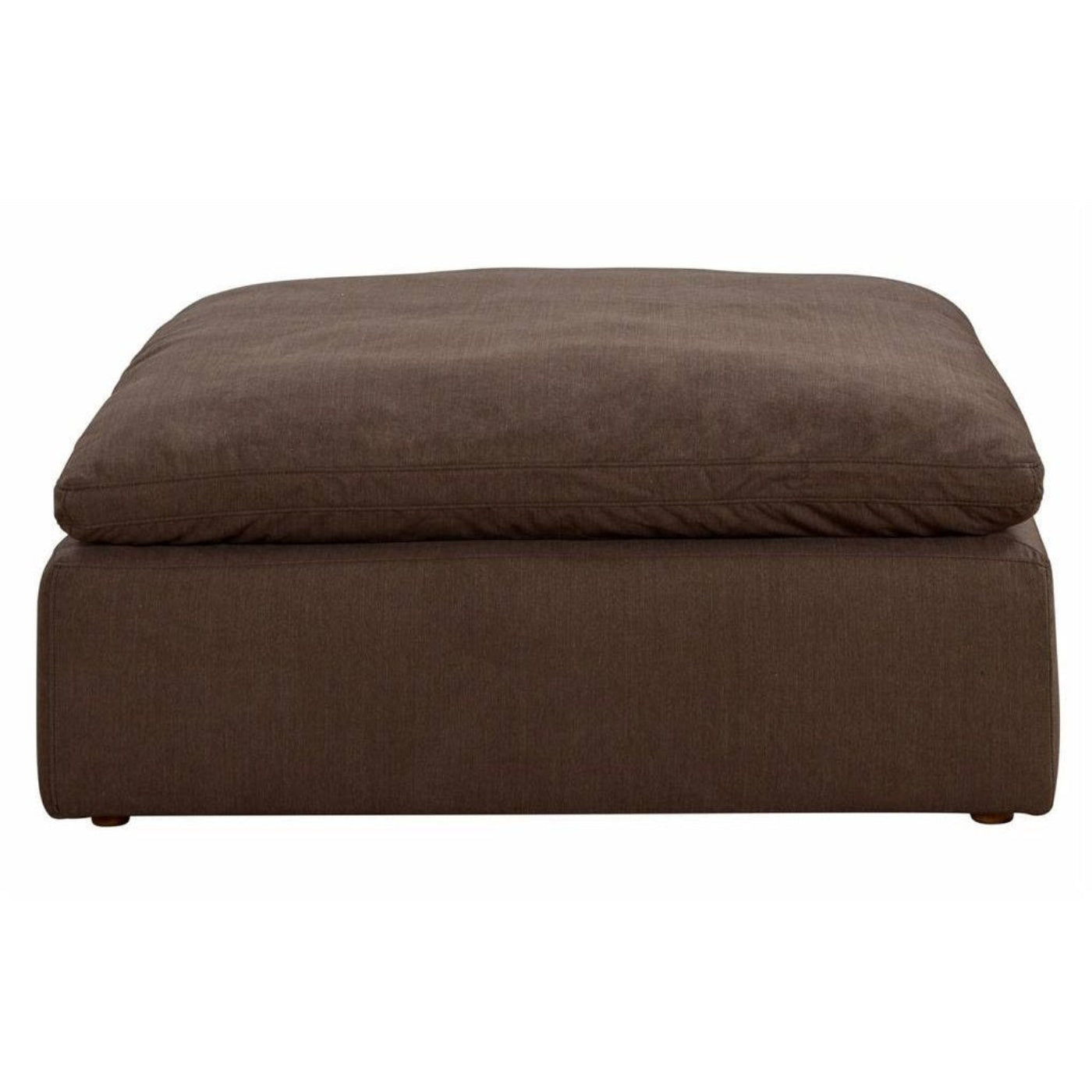 Sunset Trading Cloud Puff Slipcovered 44" Square Sectional Modular Ottoman | Stain Resistant Performance Fabric | Brown - SU-145830-391088