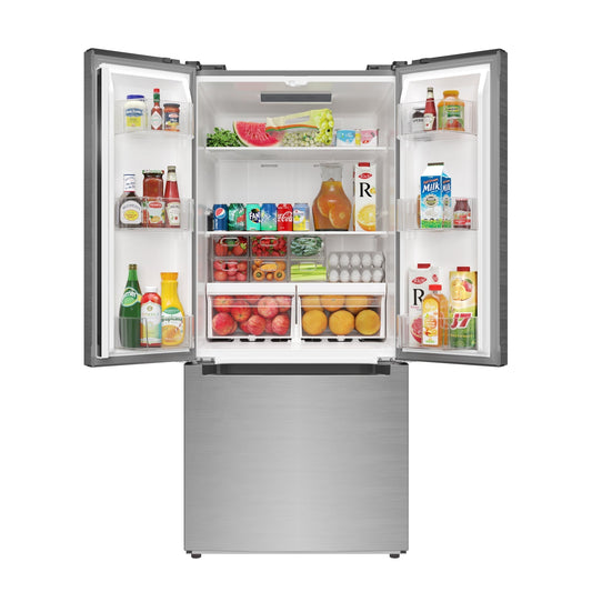 KOOLMORE 18.5 cu. ft. Stainless-Steel French Door Refrigerator in Silver - KM-RERFDSS-18C