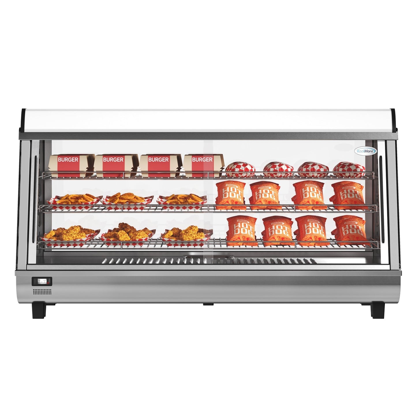 KOOLMORE 48 in. Glass Countertop Display Warmer, 6.5 cu. ft. in Stainless Steel - HDC6CSS
