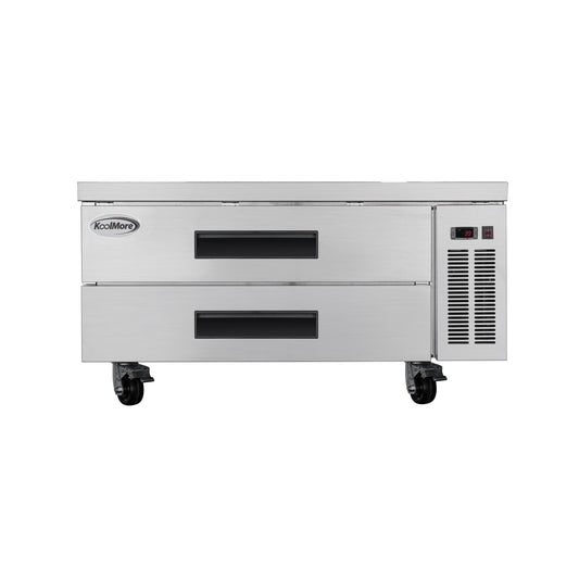 KOOLMORE 48 in. Commercial Chef Base Refrigerator Storage Cabinet for Cold Foods, Fresh Ingredients, and Condiments, Refrigerated Pull-Out Drawers, Rolling Caster Wheels, ETL Listed - KMBR482D
