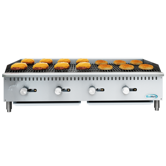KOOLMORE 48 in. Commercial 4-Burner Natural Gas Charbroiler with 120,000 BTU in Stainless-Steel - KMGCB448M