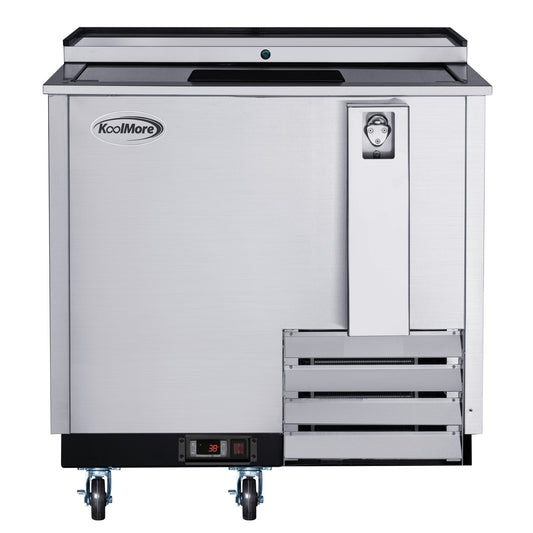 KOOLMORE 36 in. Commercial Bottle Cooler in Stainless-Steel with Built-In Opener, ETL Listed, 9 cu. ft. - KMBOC36SS