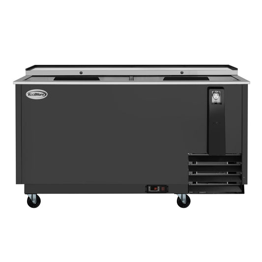 KOOLMORE 65 in. Commercial Bottle Cooler in Black with Built-In Opener, ETL Listed, 19 cu. ft. - KMBOC65BK