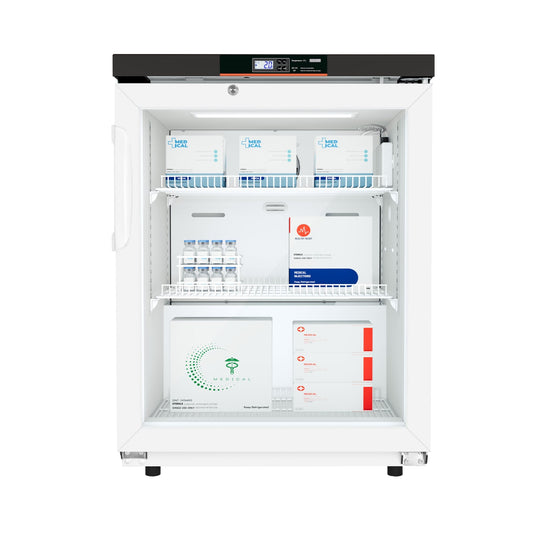KOOLMORE 4.5 cu. ft. Countertop Medical Pharmacy Refrigerator With Multi-Level Emergency Alarms in White, UL Listed - KM-PHR-45C