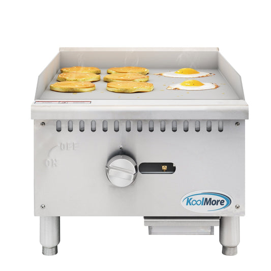 KOOLMORE 18 in. Natural Gas 1-Burner Griddle with 30,000 BTU in Stainless-Steel - KMGG118M