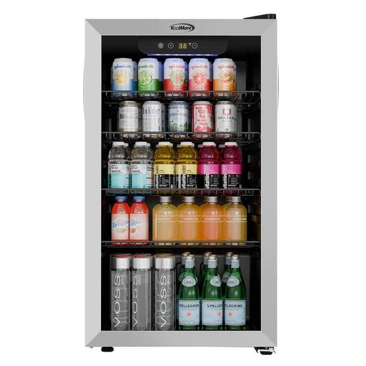 KOOLMORE 18 in. 3.2 Cu. Ft. Beverage Refrigerator Merchandiser with Stainless Steel Trim and Touch Panel - KMBR32SS