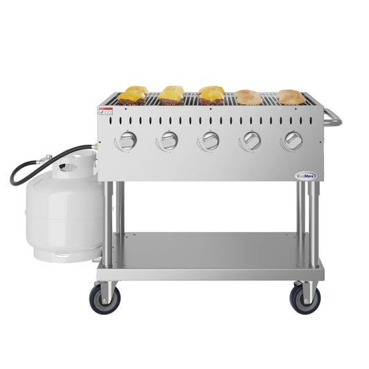 KOOLMORE 36 in. Commercial Mobile Outdoor Grill in Stainless Steel - KMCGM36