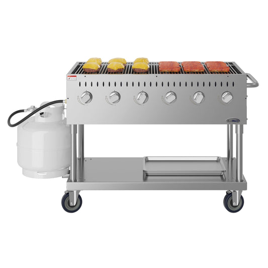 KOOLMORE 48 in. Commercial Mobile Outdoor Grill Stainless Steel, ETL Listed in Stainless-Steel - KMCGM48