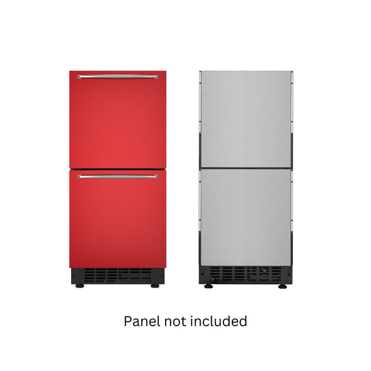 KOOLMORE 15 in. Panel Ready Built-in Double Refrigerator, Frost-Free Undercounter Fridge with Digital Temperature Control and Stainless-Steel Drawers - KMBIR2D15PR
