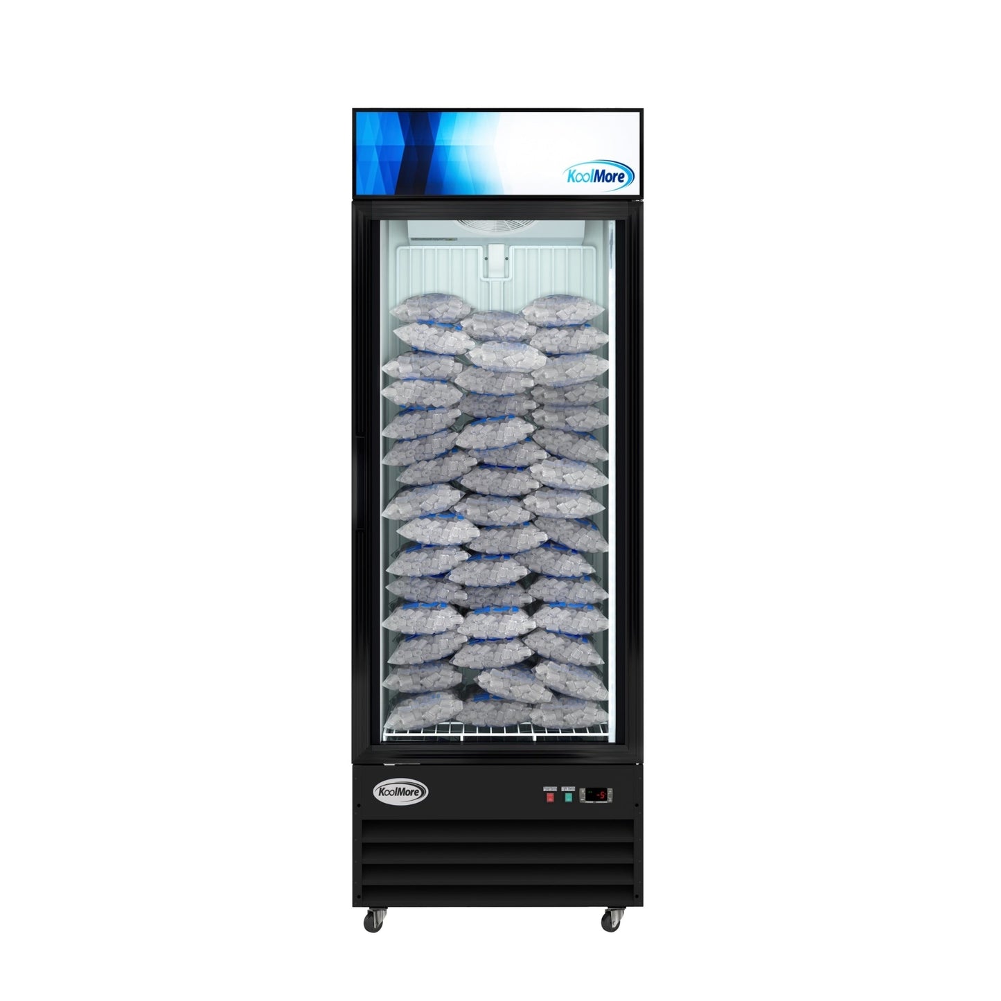 KOOLMORE 31 in. 25 cu. ft. Commercial Indoor Glass-Door Ice Merchandiser Freezer in Black - KMIM311GD