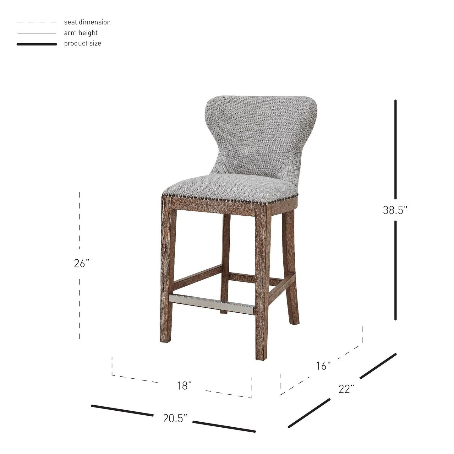 New Pacific Direct Dorsey Fabric Counter Stool - 3900067-410