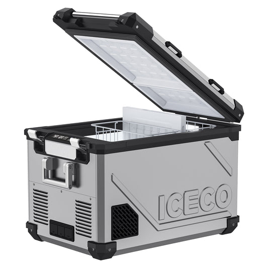 ICECOAPL55-Silver Dual Zone 12 Volt Fridge - APL55 Silver+Magnetic Battery