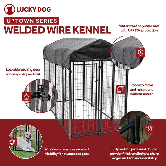 Lucky Dog Uptown Large Welded Kennel Heavy Duty Dog Cage Pen - 93611