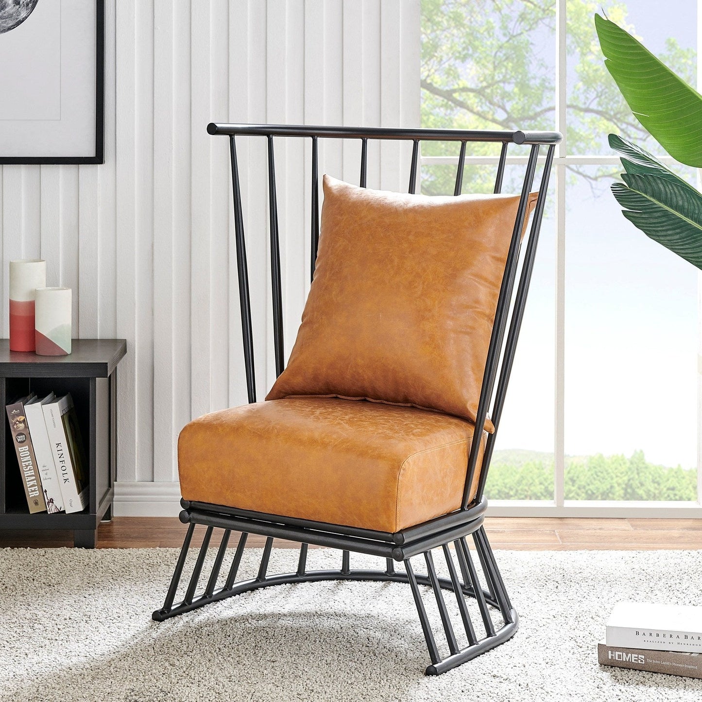 New Pacific Direct Jupiter KD PU Metal Accent Chair - 9300119-309