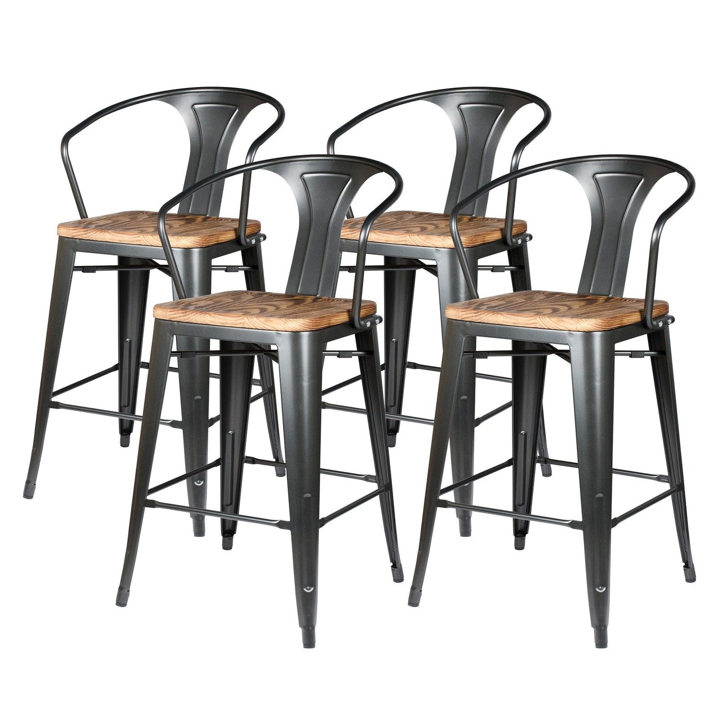 New Pacific Direct Metropolis Metal Counter Stool, (Set of 4) - 938541-GM