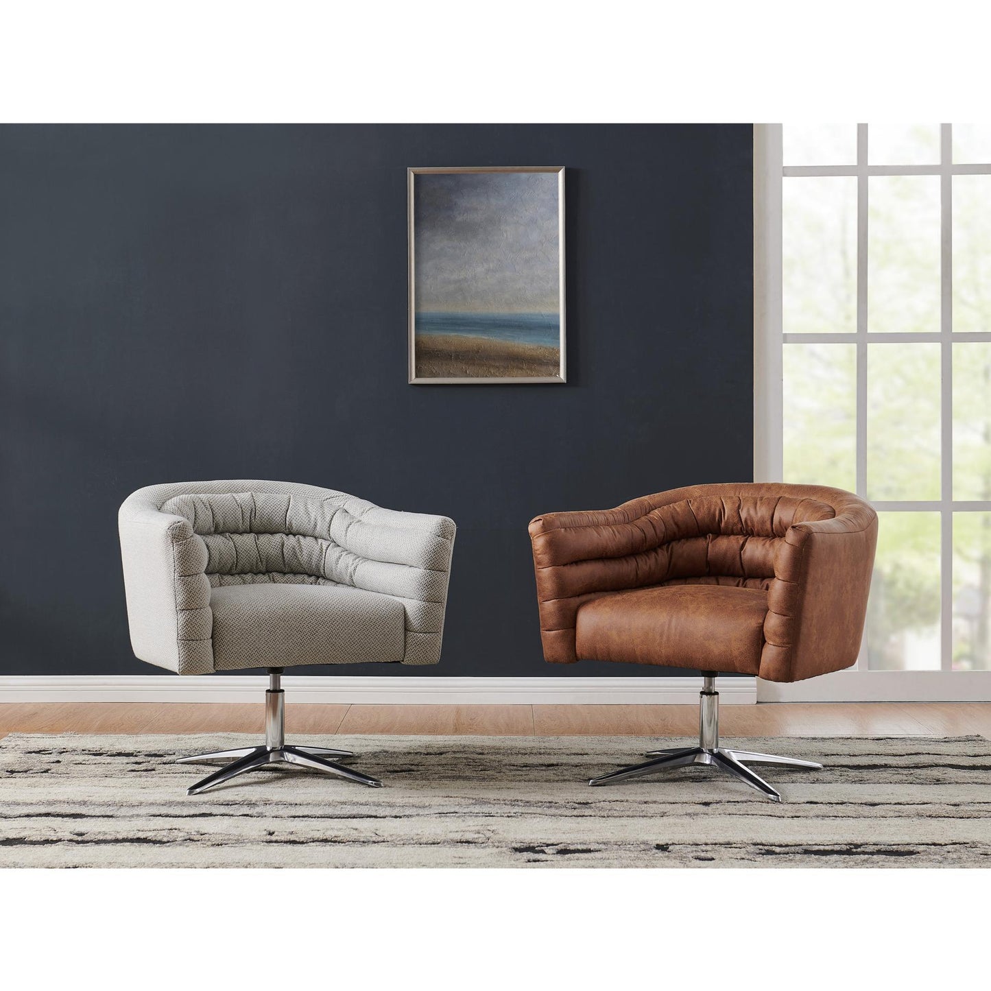 New Pacific Direct Holmes PU Leather Swivel Chair - 9900070-413