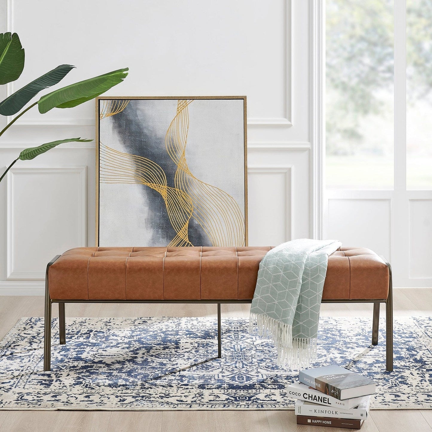 New Pacific Direct Venturi PU Tufted Bench - 9900080-VCD