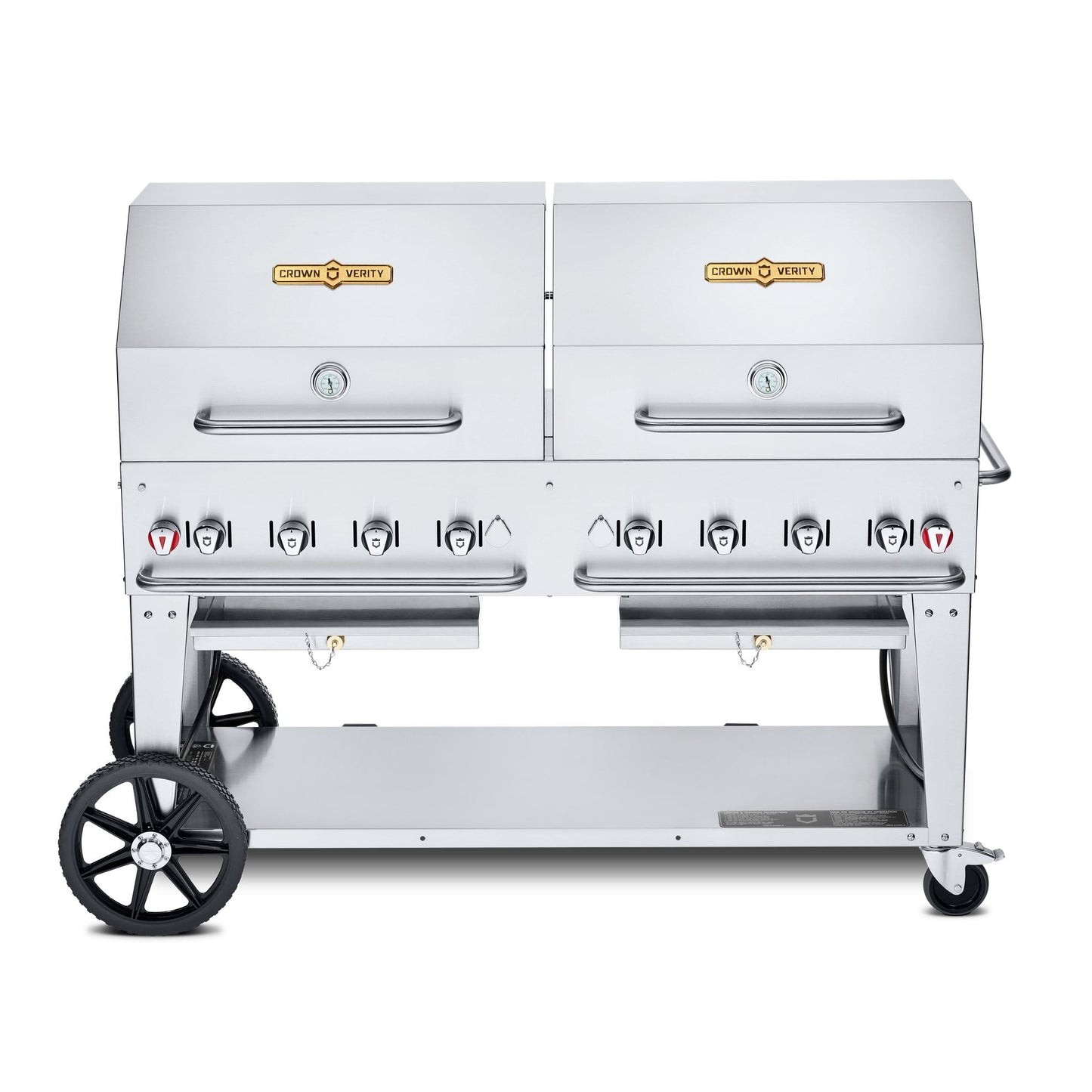 Crown Verity60" Mobile BBQ Grill with Roll Dome Package - Natural Gas - CV-MCB-60RDP-NG