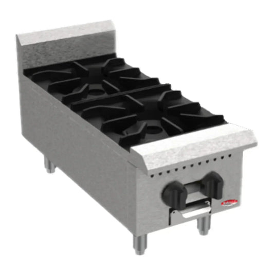 BakeMax 12" Natural Gas Countertop Hotplate w/ Manual Controls, 60,000 BTU - BAFA2M-12