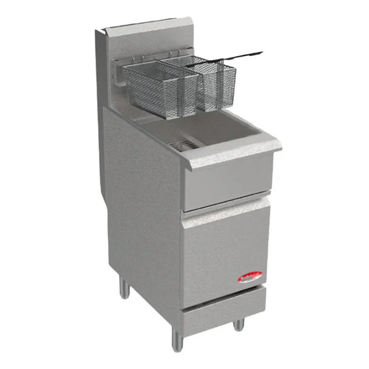 BakeMax 21" Natural Gas Fryer, Floor Model, 70 lb., 150,000 BTU - BAKEG70