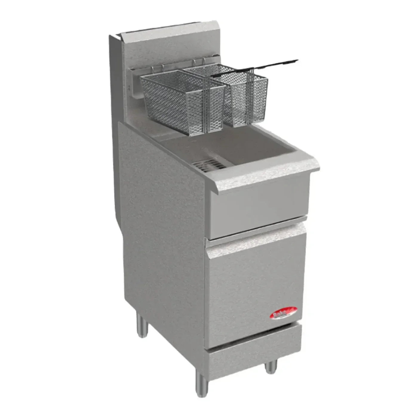 BakeMax 15-1/2" Liquid Propane Gas Fryer, Floor Model, 50 lb., 1200,000 BTU - BAKEL50