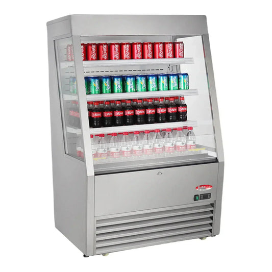 BakeMax 36" Grab & Go Refrigerated Floor Display Case, Stainless Steel - BMGGS36