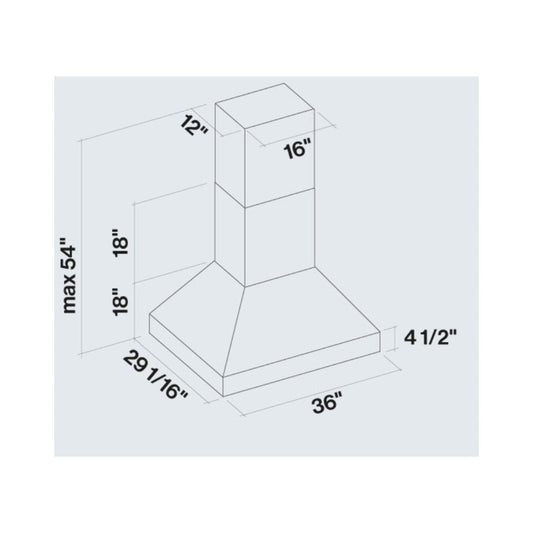 Falmec Pyramid Pro 36 In.1000 Cfm Island Mount Range Hood in Stainless Steel - Fpdpr36i9ss-3