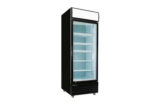 Kool-It 28" Wide 1 Swing Door Black Merchandiser Refrigerator - KGM-23