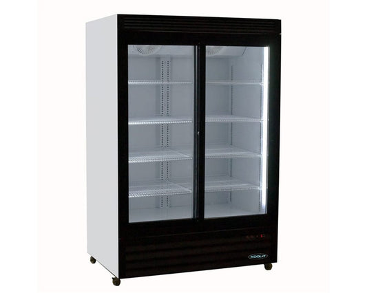 Kool-It 48" Wide 2 Slide Door Black Merchandiser Refrigerator - KSM-40