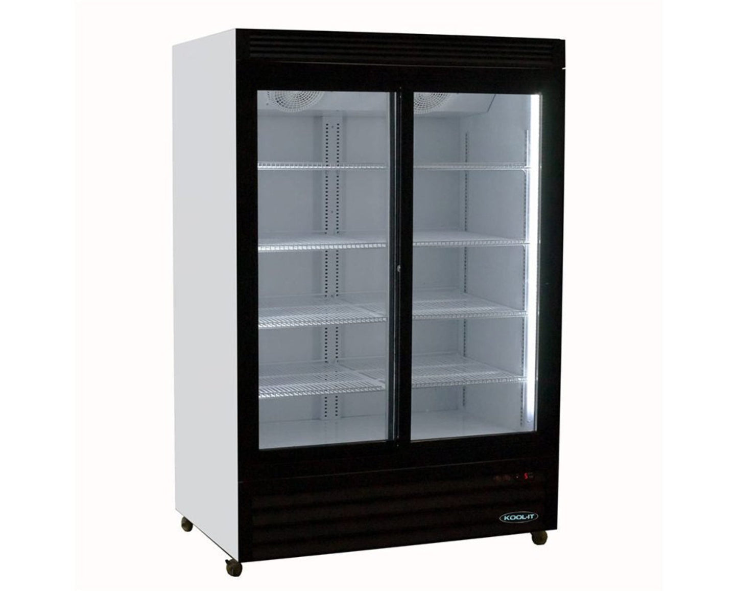 Kool-It 48" Wide 2 Slide Door Black Merchandiser Refrigerator - KSM-40