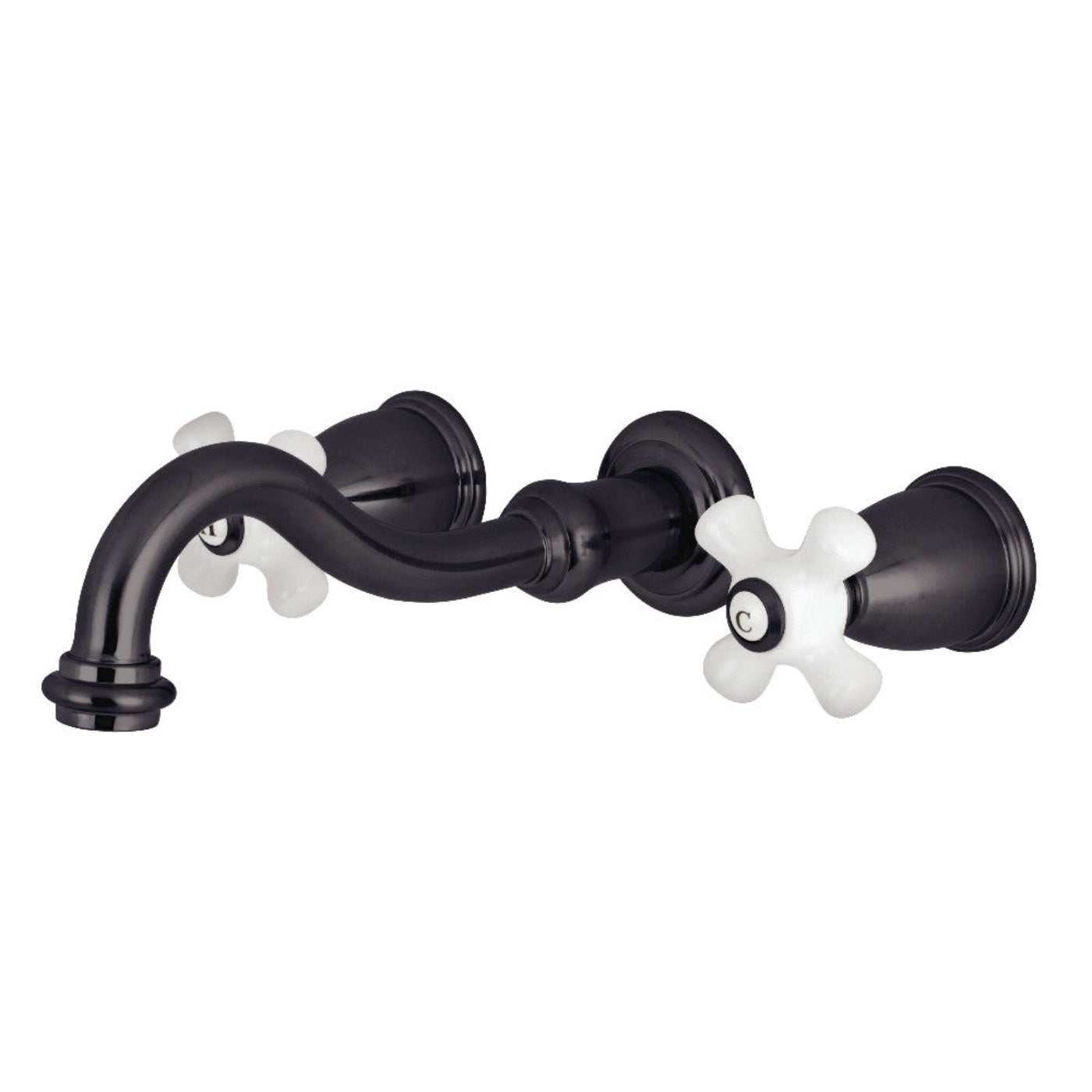 Kingston Brass Restoration Two-Handle 3-Hole Wall Mount Roman Tub Faucet - KS302-PX