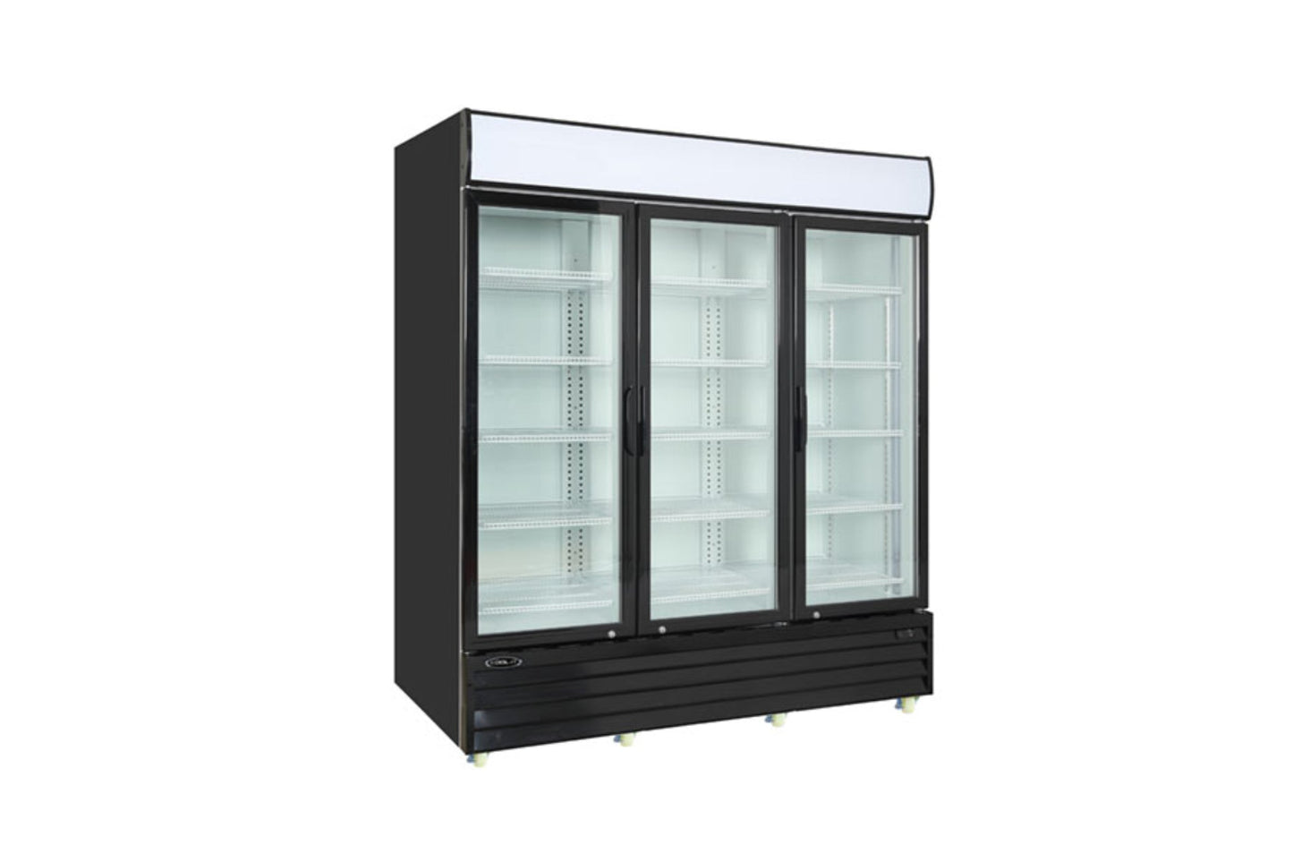 Kool-It Wide 3 Swing Door Black Merchandiser Refrigerator - KGM-75