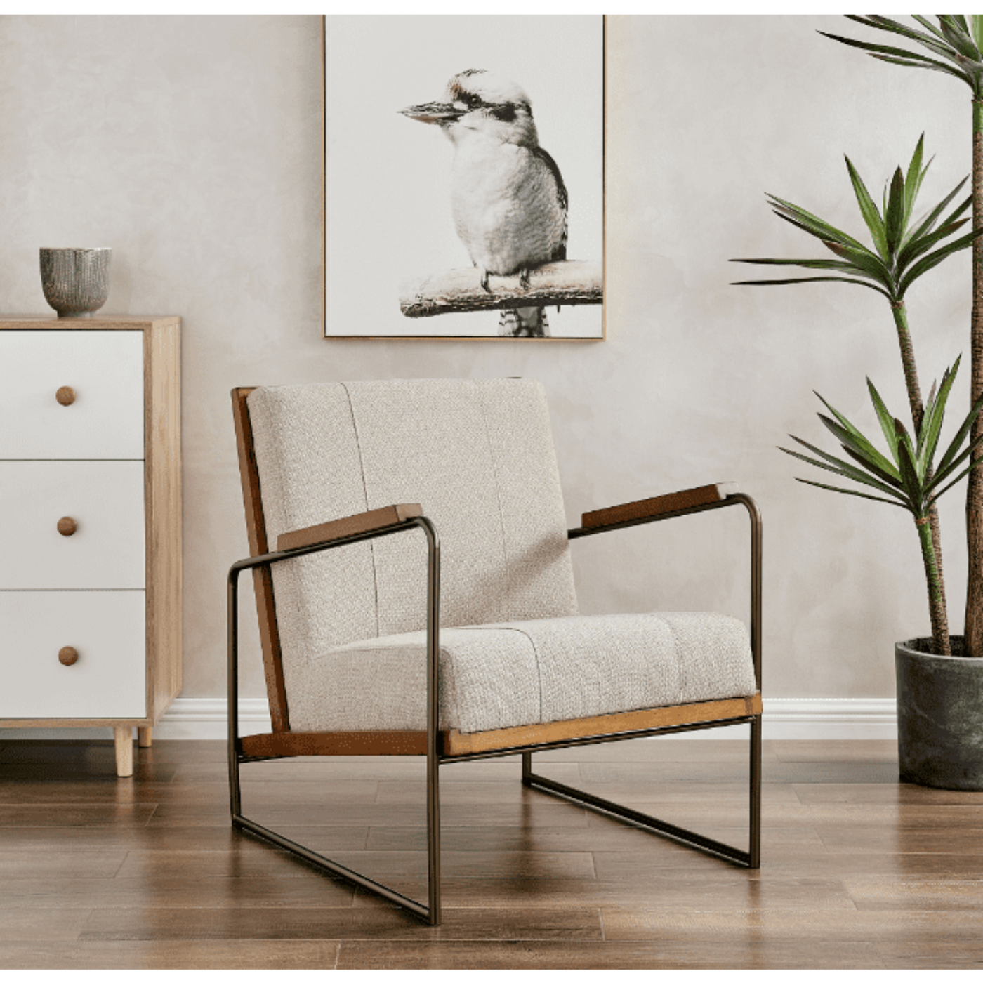 New Pacific Direct Damian Fabric Accent Chair - 9900015-299