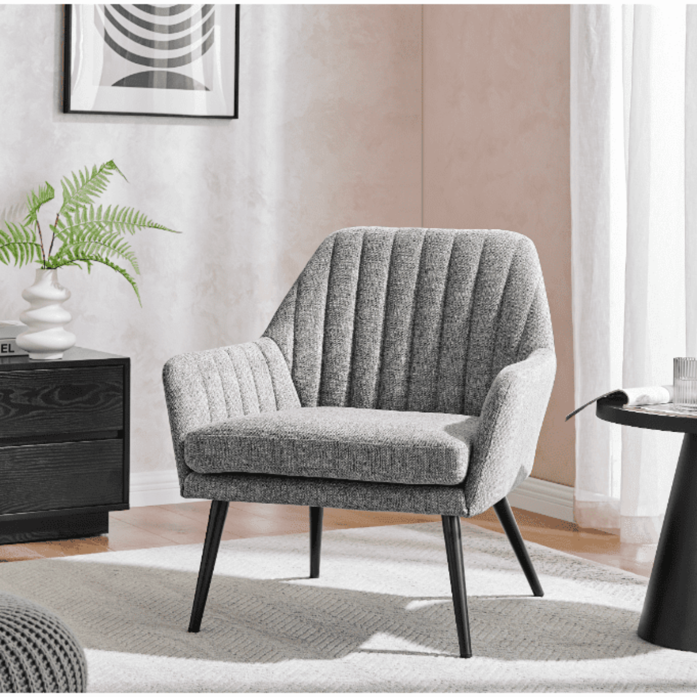 New Pacific Direct Jolene Fabric Accent Arm Chair - 9300125-703