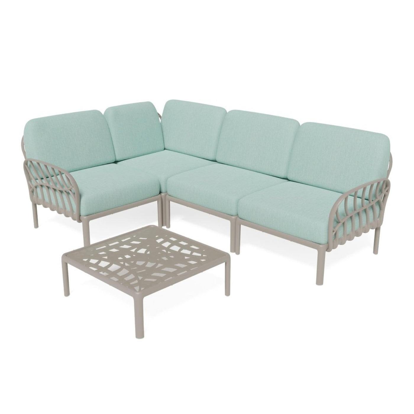 Strata Furniture Dahlia Patio Corner Loveseat and Table - ODAXLETGM