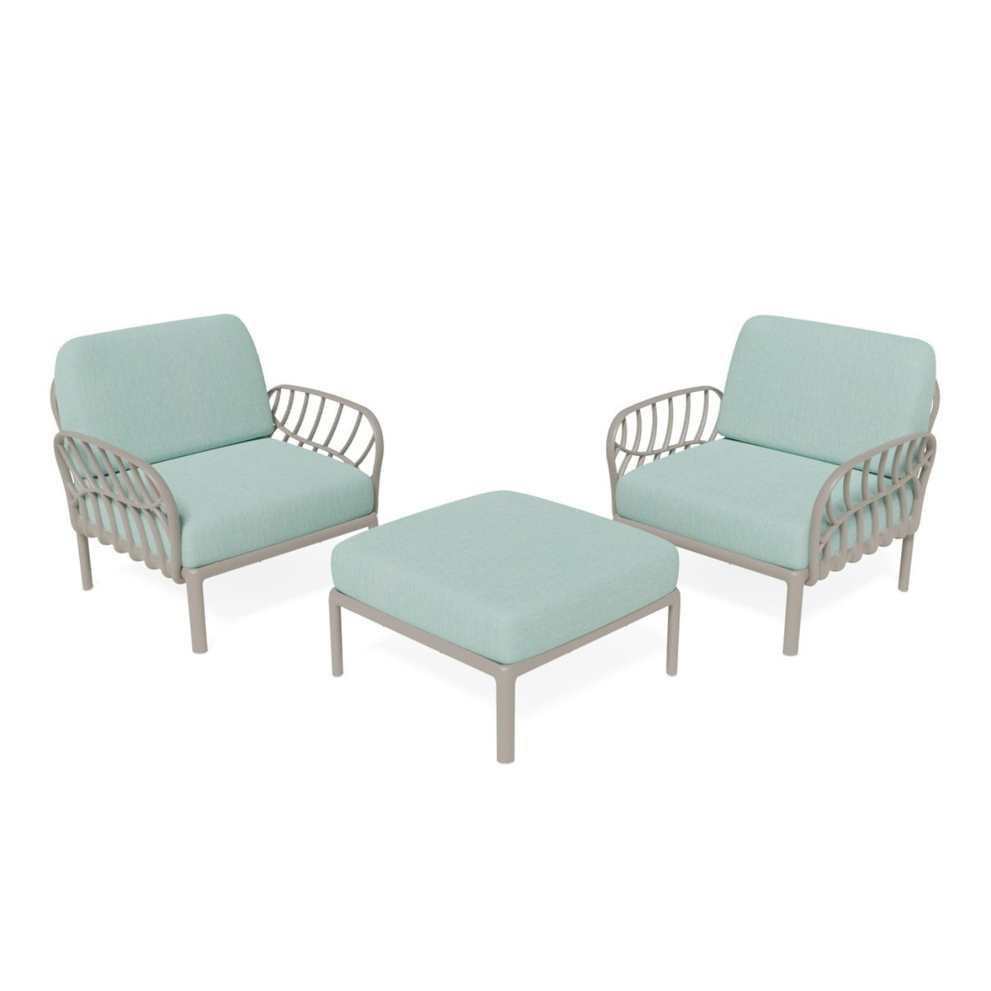 Strata Furniture Dahlia Patio Set Chairs and Ottoman - ODACCOGM